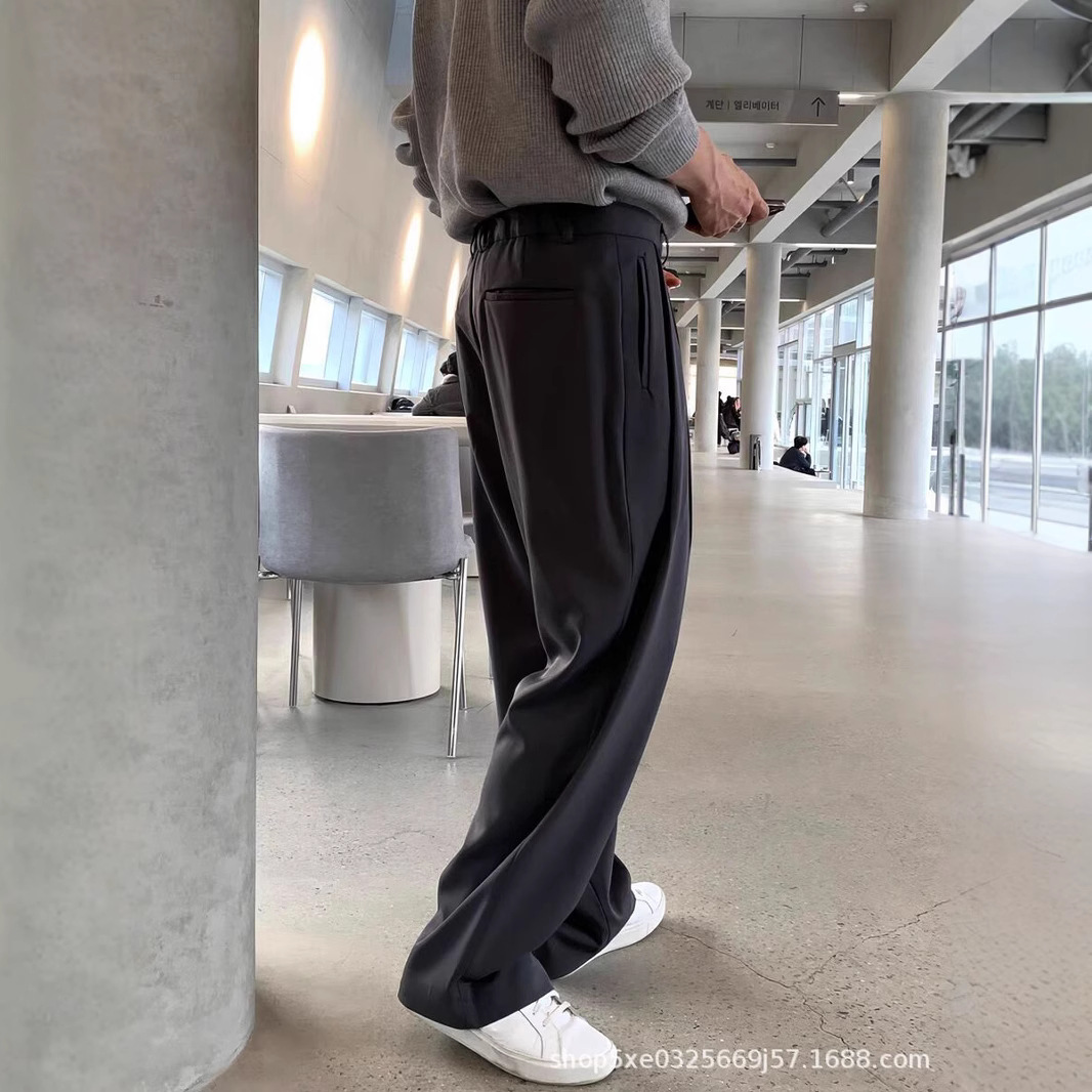 French Style Fashion Men's Bla - Mens Fashion Dark Grey Pants ulasan dan harga