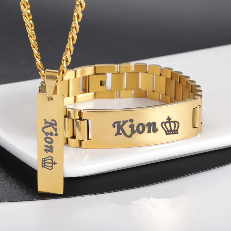 Custom Men Name Necklace Big B - Men'S Fashion Jewelry Bracelets ulasan dan harga