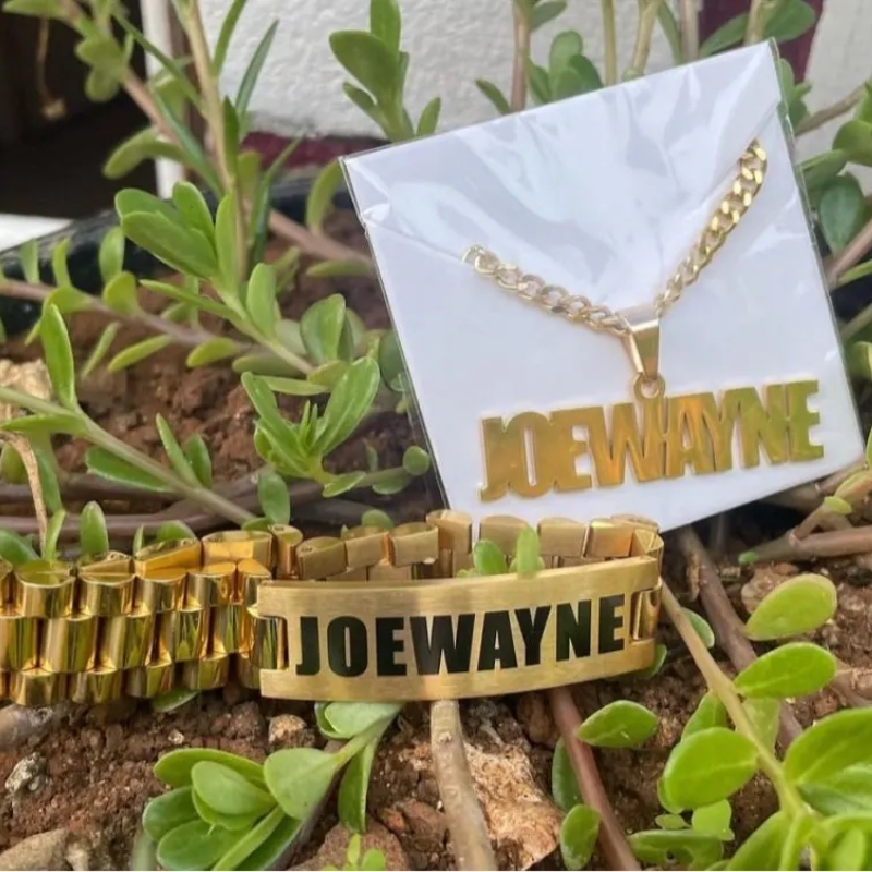 Custom Men Name Necklace Big B - Men'S Fashion Jewelry Bracelets ulasan dan harga