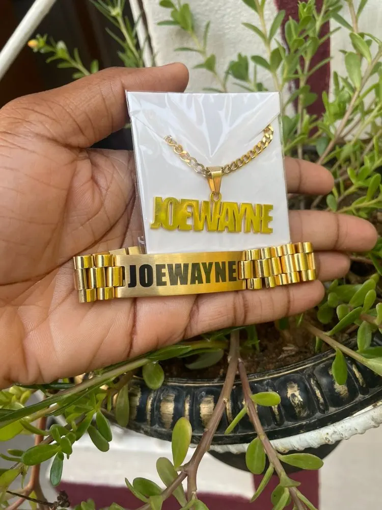 Custom Men Name Necklace Big B - Men'S Fashion Jewelry Bracelets ulasan dan harga