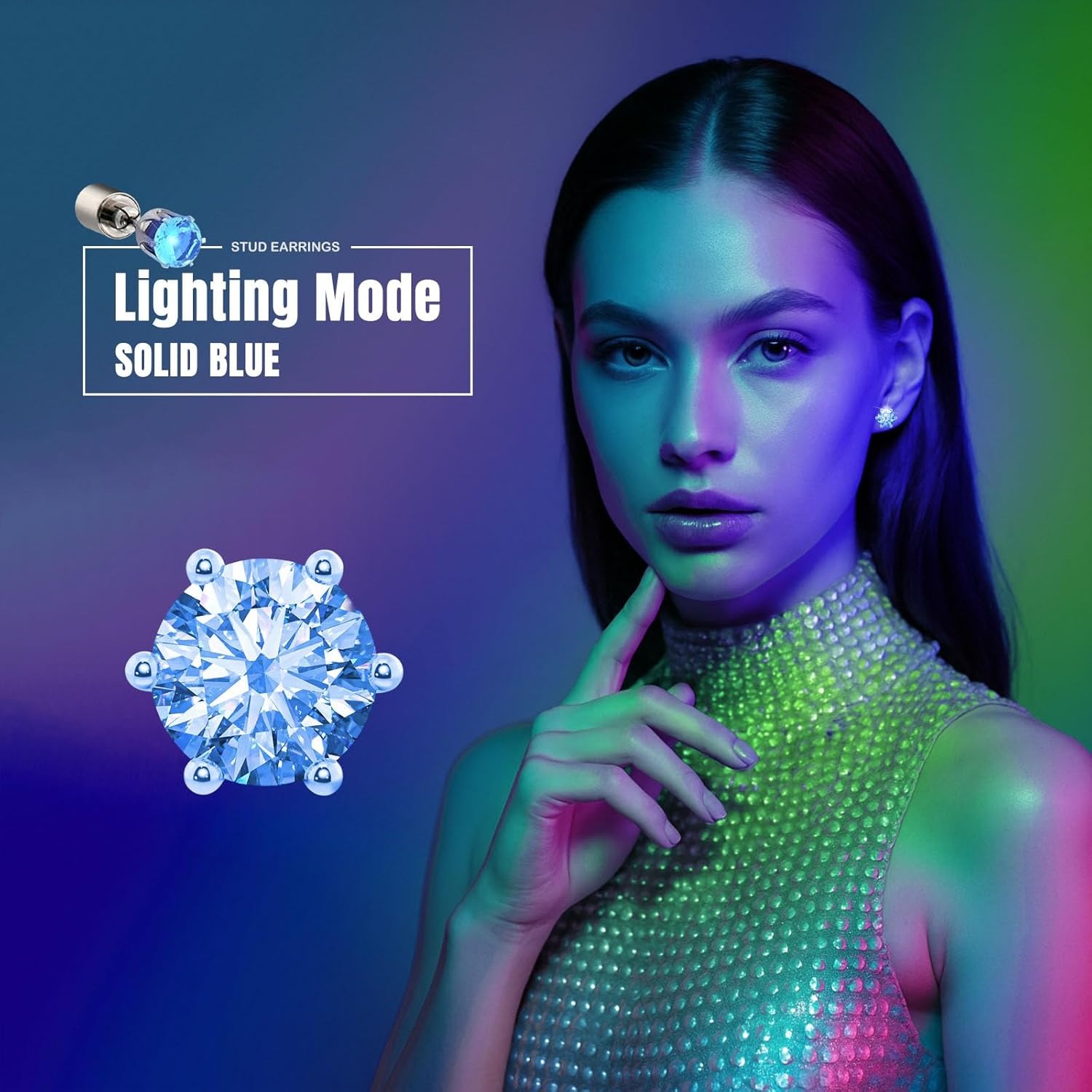 Light Up Earrings, Flashing Bl - Men'S Fashion Night Out ulasan dan harga