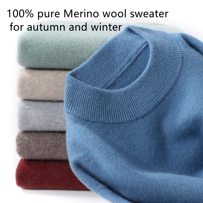 100% Pure Merino Wool Men's Se - Mens Fashion Jumpers ulasan dan harga