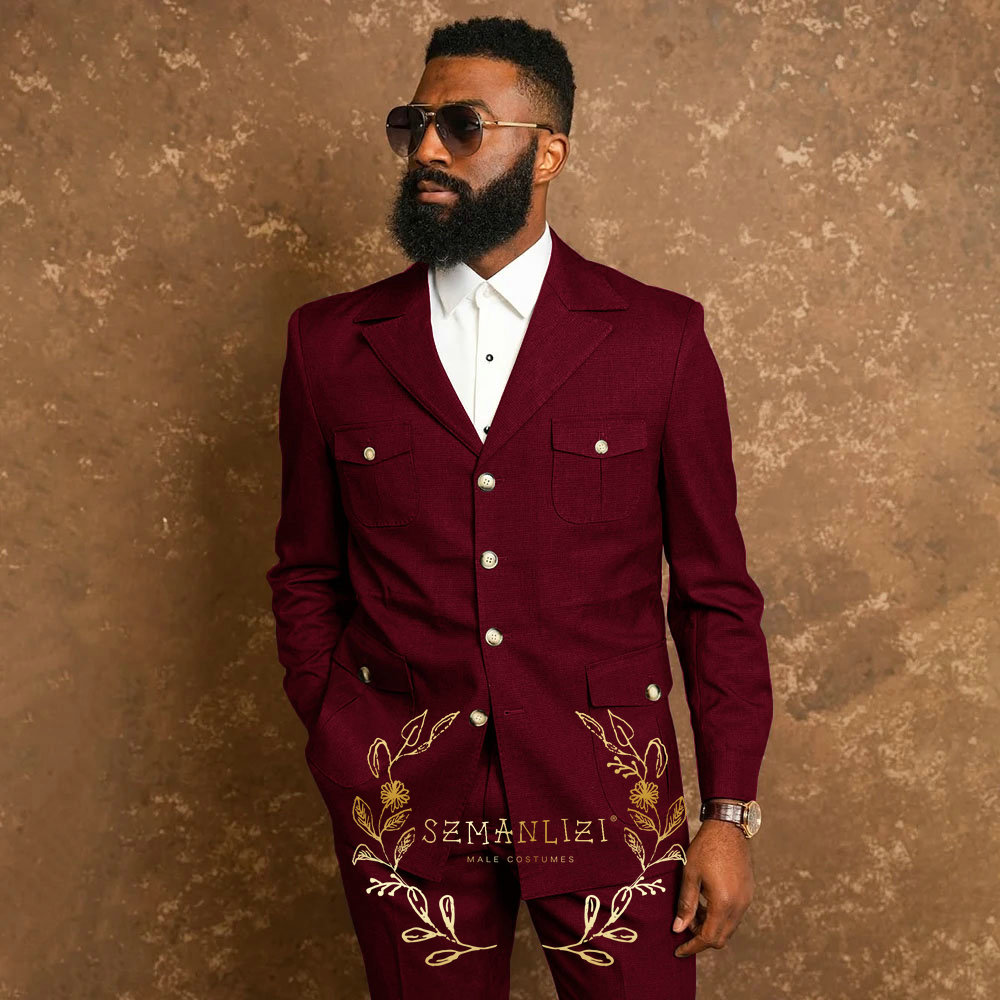 Affrican Dark Grey Men's Suits - Mens Fashion Dark Grey Pants ulasan dan harga