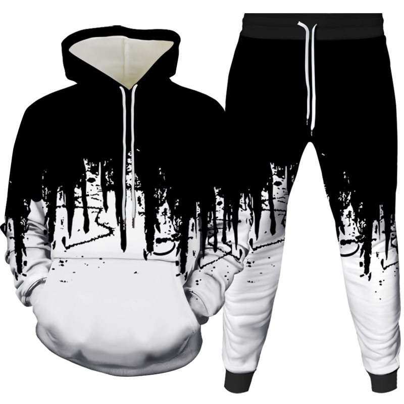 Ink Painting 3D Printed Hoodie - Men'S Fashion Pants ulasan dan harga