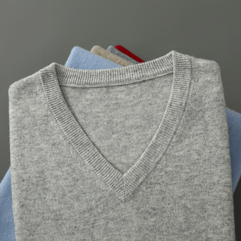 Men Cashmere Pullover V-Neck S - Mens Fashion Jumpers ulasan dan harga