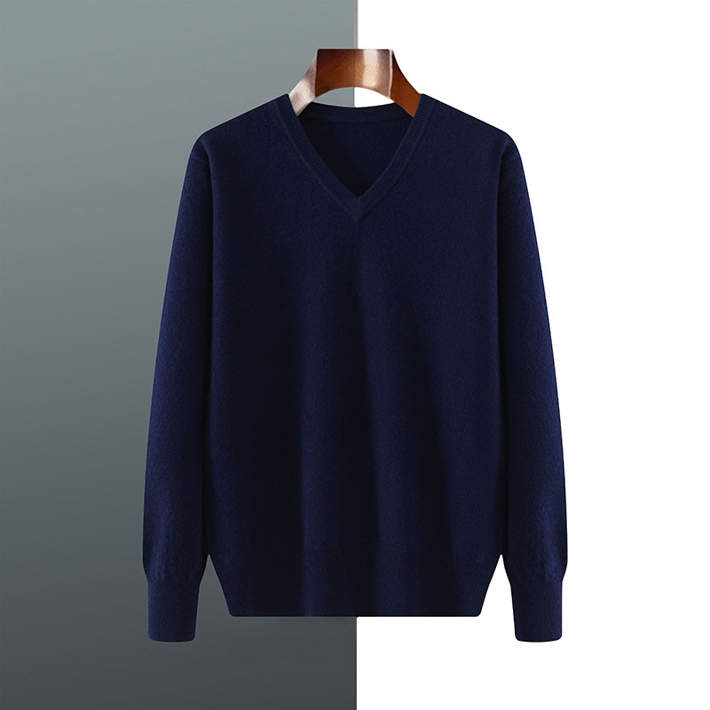 Men Cashmere Pullover V-Neck S - Mens Fashion Jumpers ulasan dan harga