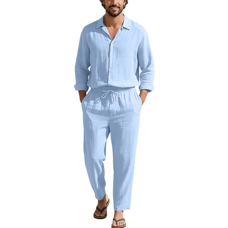 Spring Summer Linen Casual Set - Men'S Fashion Pants ulasan dan harga